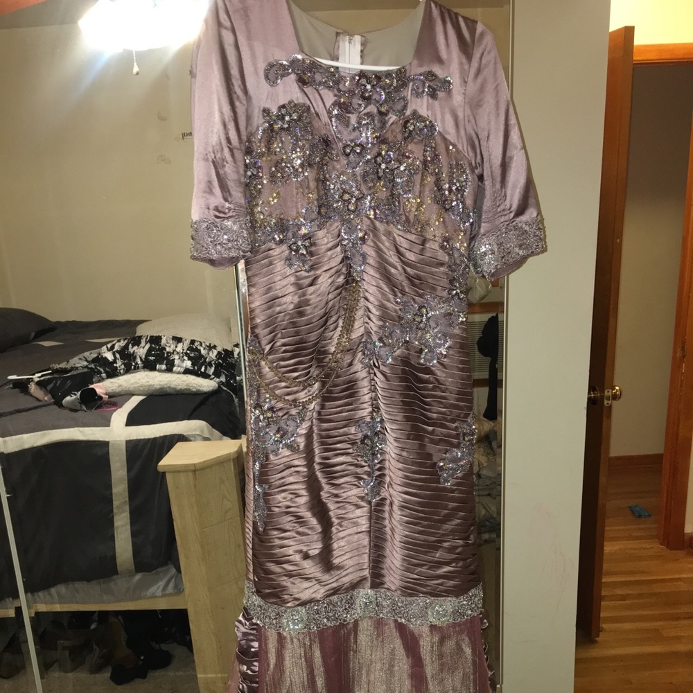 Champagne colored custom bridesmaid dress